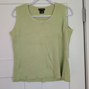 Vintage Light Green Ribbed Tank Top Size Large